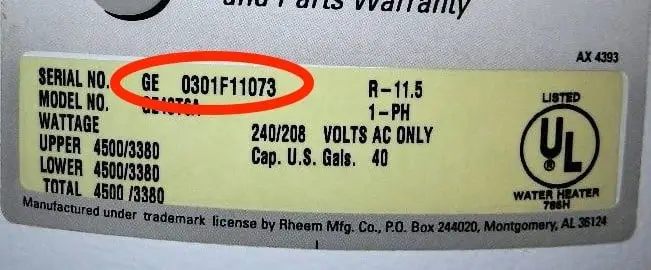 serial number